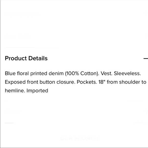 LEVI’S Premium Embroidered Floral Denim Crop Vest - Picture 14 of 14